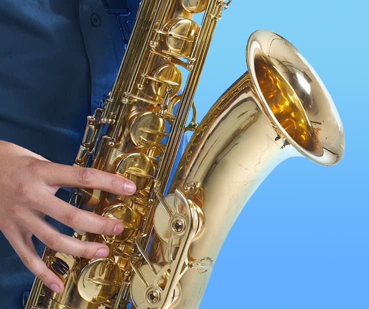 Someone playing the saxophone